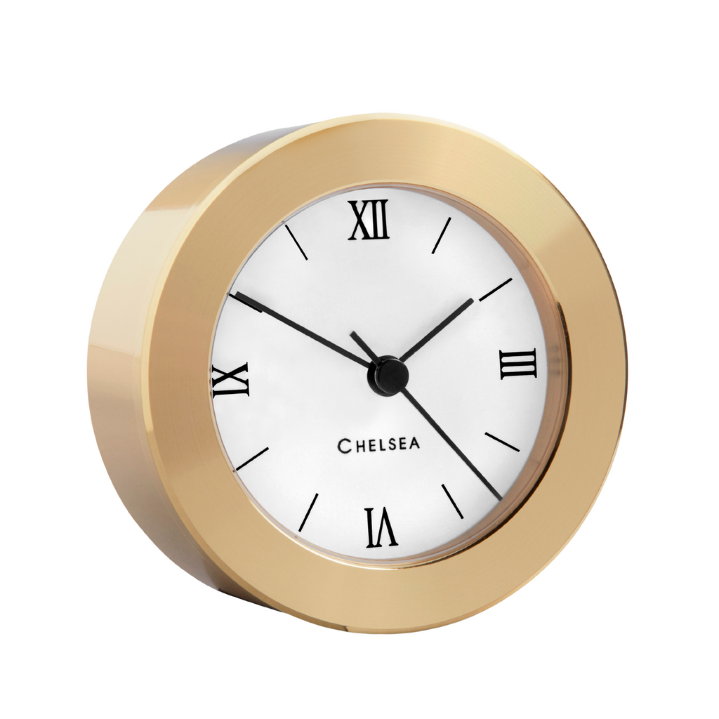 Duxbury Desk Clock in Brass - The Well Appointed House