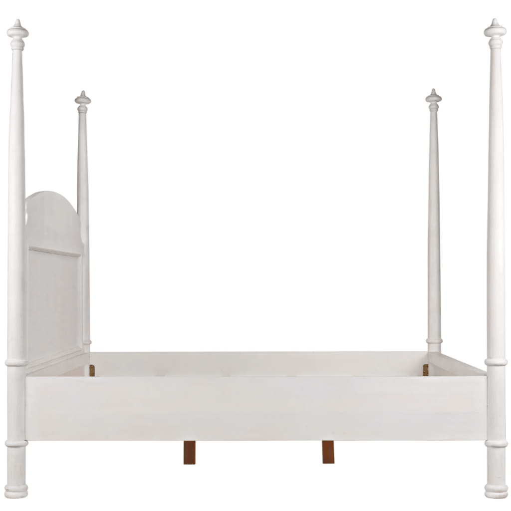Eastern King Size Four Poster Bed With White Wash Finish - Beds & Headboards - The Well Appointed House