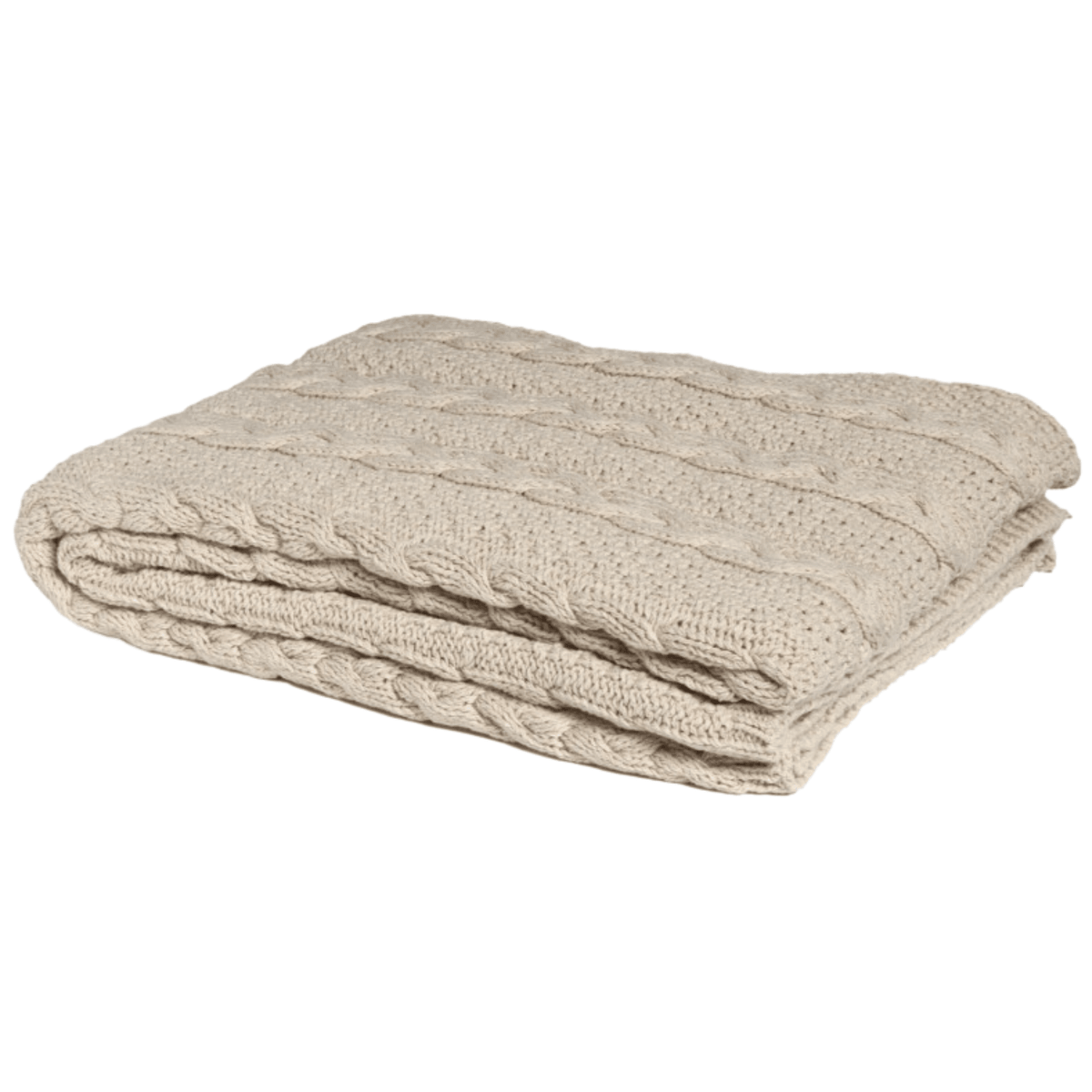 Eco Chunky Cable Knit Throw Available in Three Colors The Well