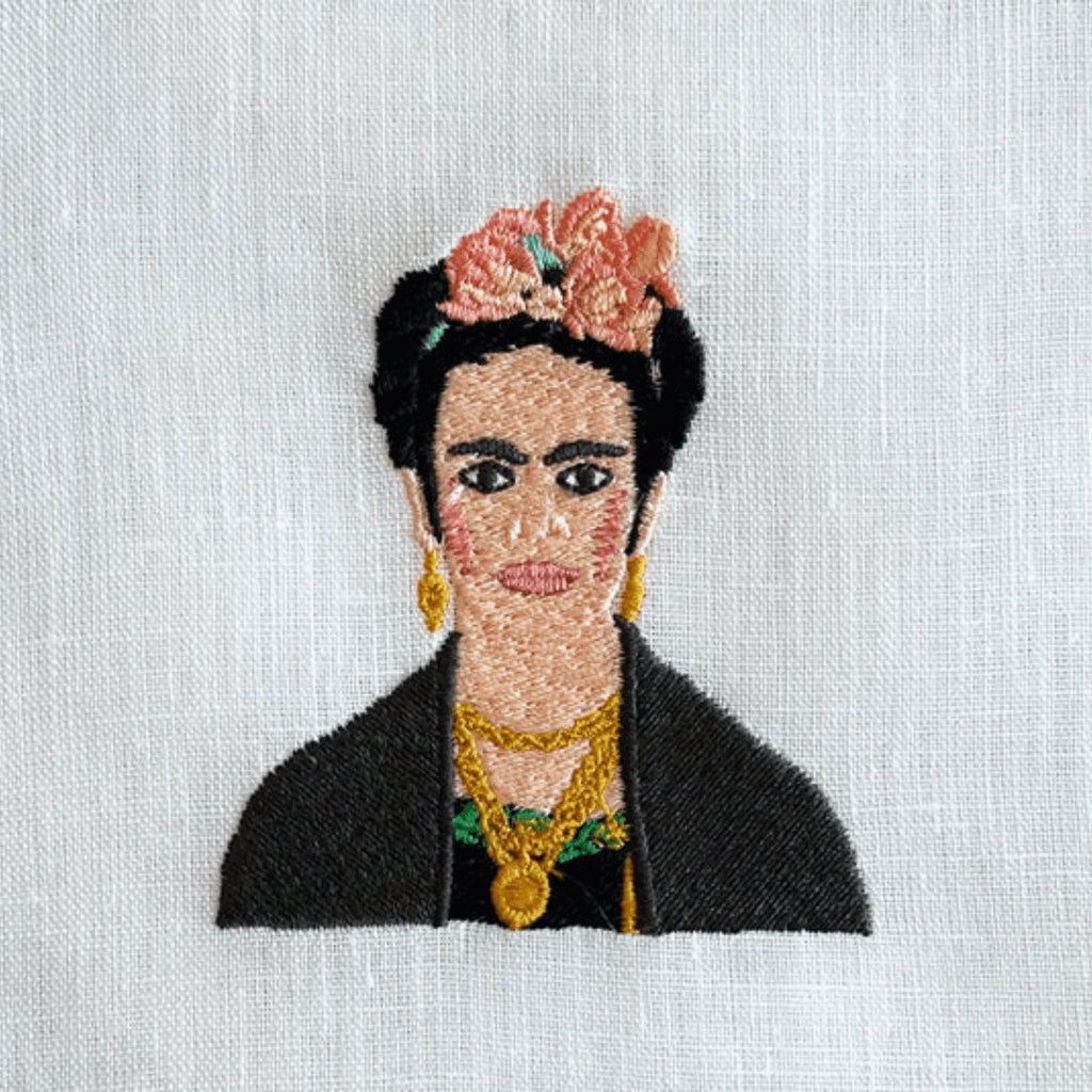 Embroidered Frida Kahlo Cocktail Napkins - Cocktail Napkins - The Well Appointed House