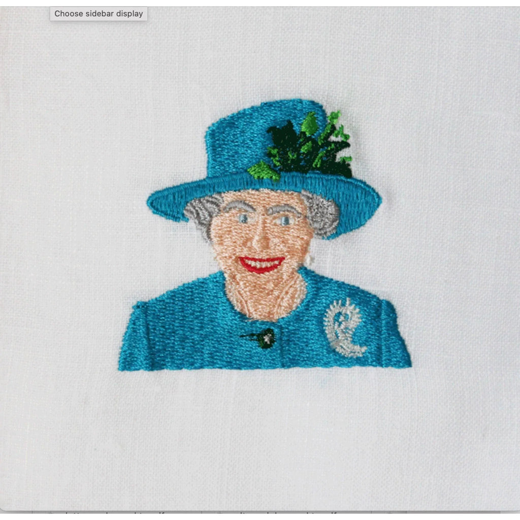 Embroidered Queen Elizabeth Cocktail Napkins - Cocktail Napkins - The Well Appointed House