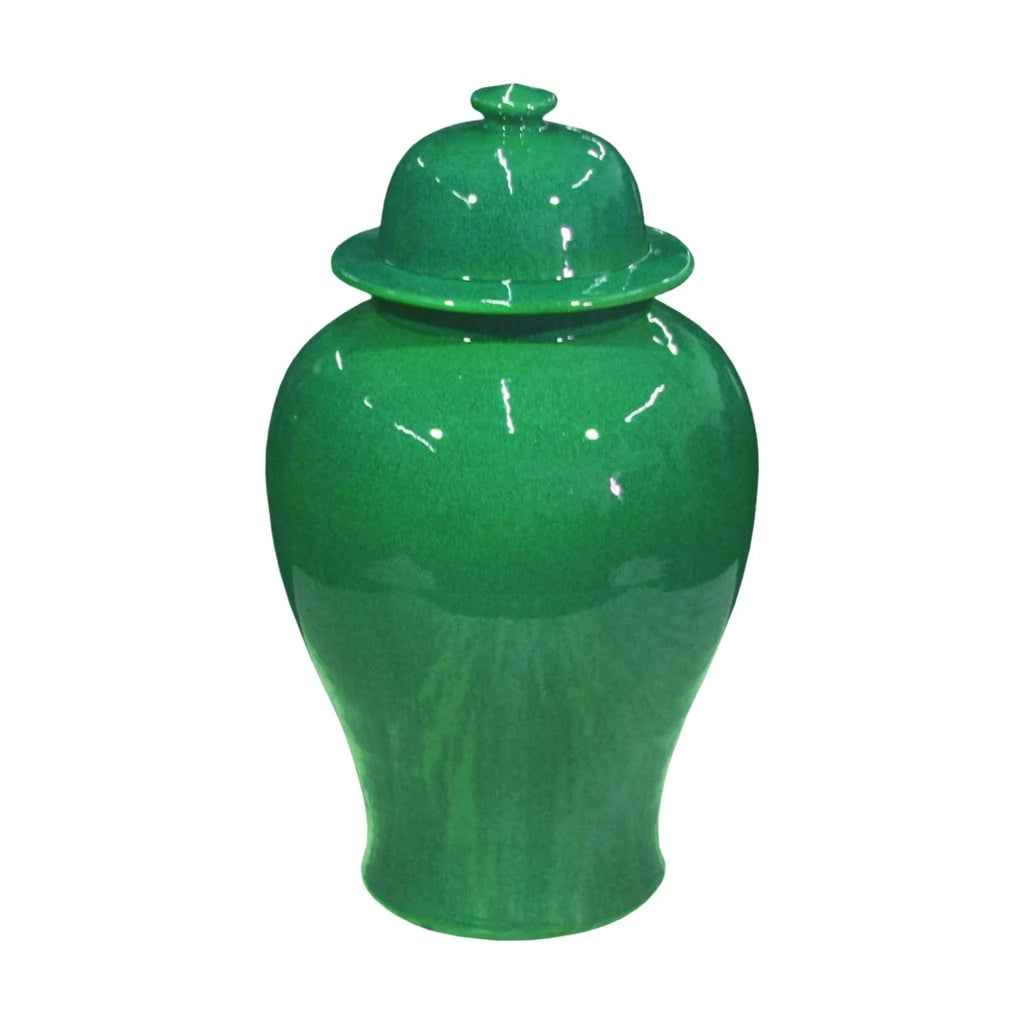 Emerald Green Porcelain Temple Jar - Vases & Jars - The Well Appointed House