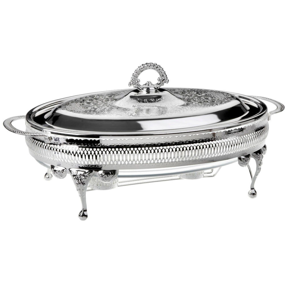 English Silver Plate Large Oval Casserole Warmer - Serveware - The Well Appointed House