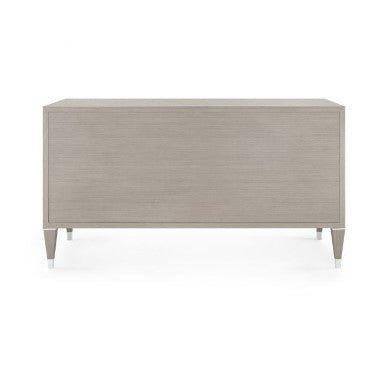 Extra Large Taupe Gray Six Drawer Morris Dresser With Nickel Accents - Dressers & Armoires - The Well Appointed House