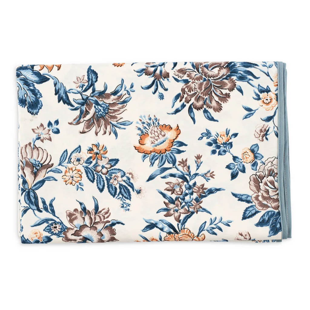 Blue & Brown Fall Floral Tablecloth - The Well Appointed House