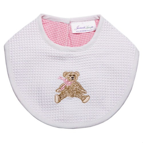 Bib in Bow Teddy Pink - The Well Appointed House
