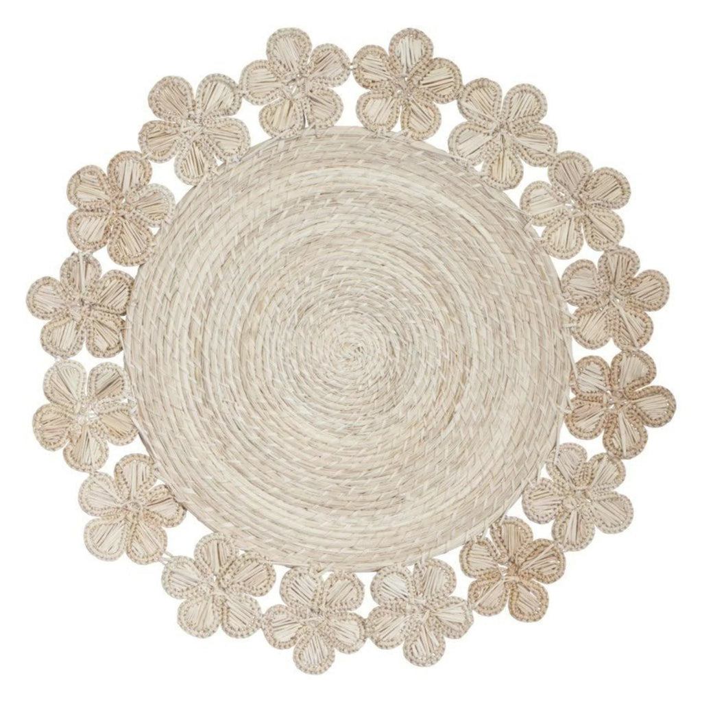 Flower Pattern Round Wicker Placemats - Placemats - The Well Appointed House