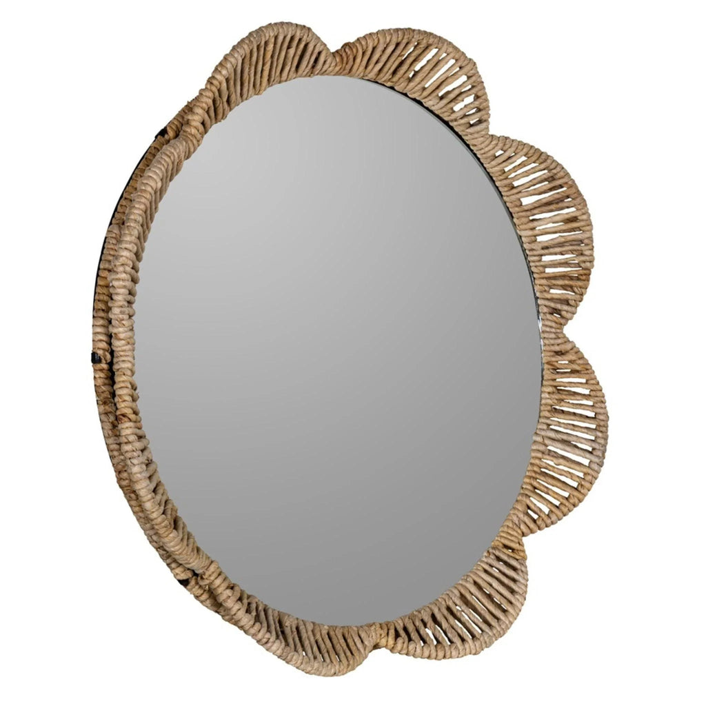 Flower Shaped Banana Leaf Wall Mirror - Wall Mirrors - The Well Appointed House
