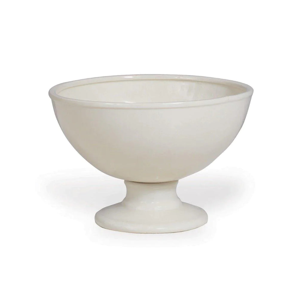 Footed Ivory Crackled Porcelain Bowl - Decorative Bowls - The Well Appointed House