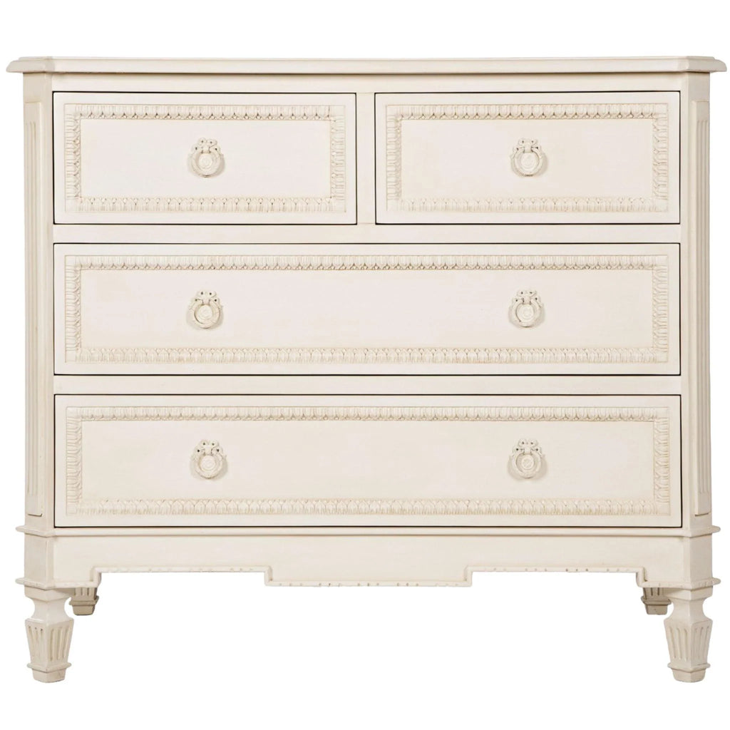 French Inspired Chest with Hand Carved Drawers - Nightstands & Chests - The Well Appointed House