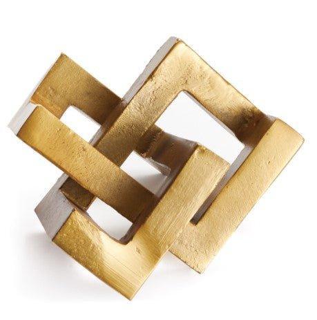 Gold Finish Geometric Key Sculpture - Decorative Objects - The Well Appointed House