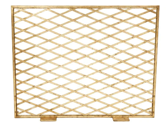 Gold Trellis Fireplace Screen - Fireplace Accessories - The Well Appointed House