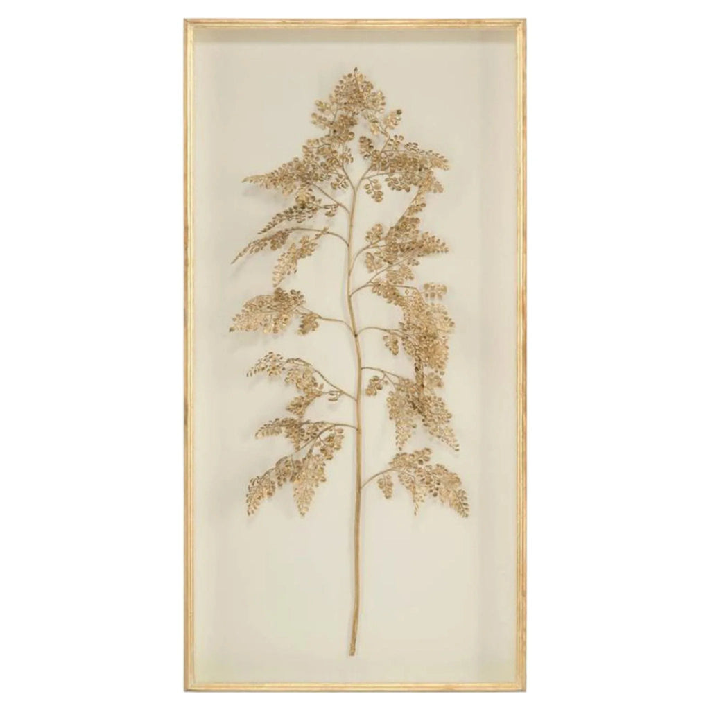 Golden Fern on Ivory I Framed Wall Art - Paintings - The Well Appointed House