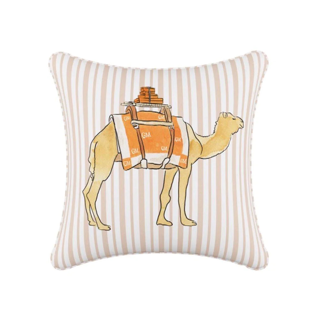 Gray Malin For Cloth & Co. Camel Stripe Tan Throw Pillow - Little Loves Pillows - The Well Appointed House