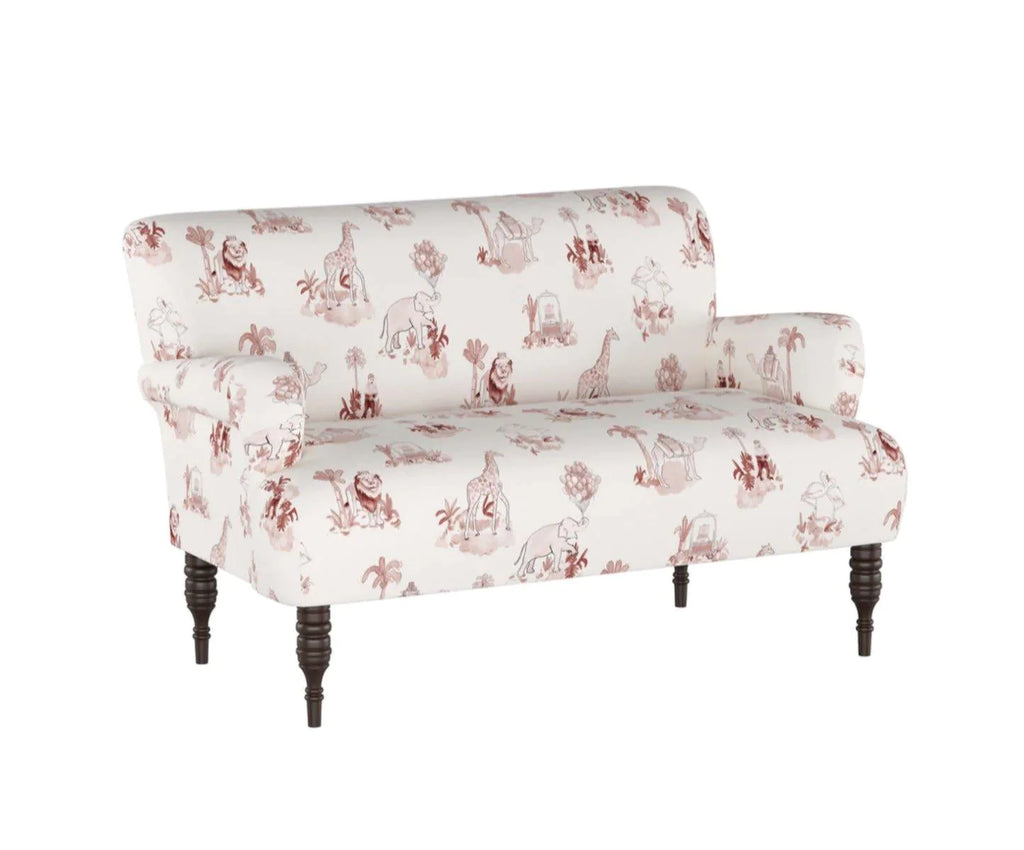 Gray Malin For Cloth & Co. Pink Toile Settee - Little Loves Accent Chairs & Stools - The Well Appointed House