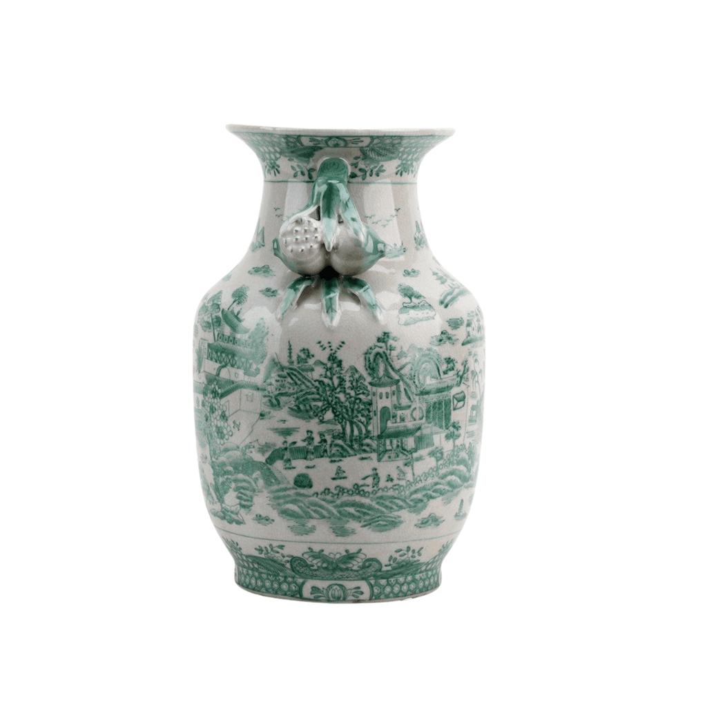 Green and White Willow Porcelain Vase - Vases & Jars - The Well Appointed House
