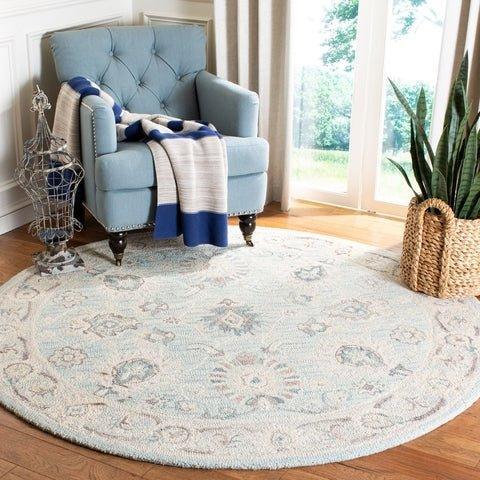 Grey & Beige Hand Tufted Traditional Wool Area Rug - Rugs - The Well Appointed House
