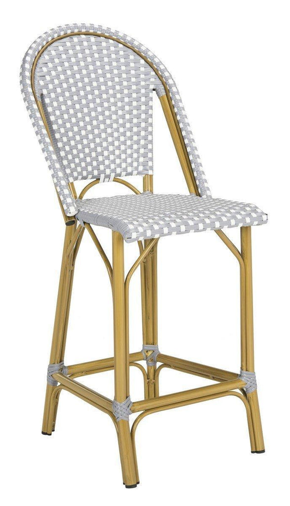 Grey and White French Bistro Stacking Counter Stool - Outdoor Bar & Counter Stools - The Well Appointed House