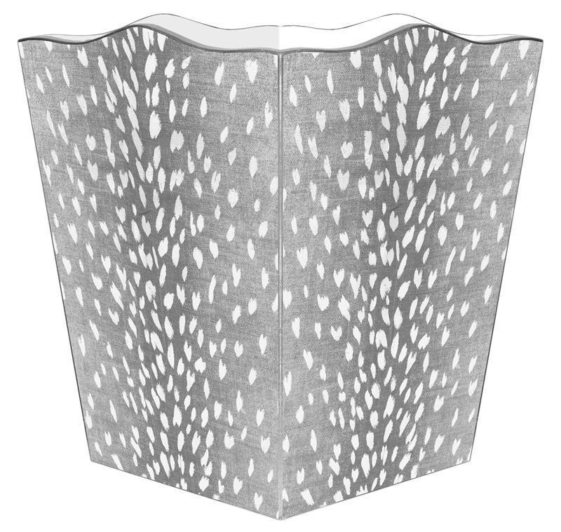Grey Antelope Wastebasket and Optional Tissue Box Cover - Wastebasket Sets - The Well Appointed House