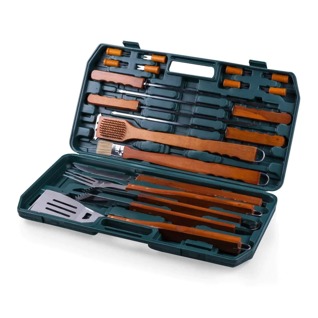 Grill Master 18 Piece Barbecue Tool Set in Hunter Green - Picnic Baskets & Accessories - The Well Appointed House
