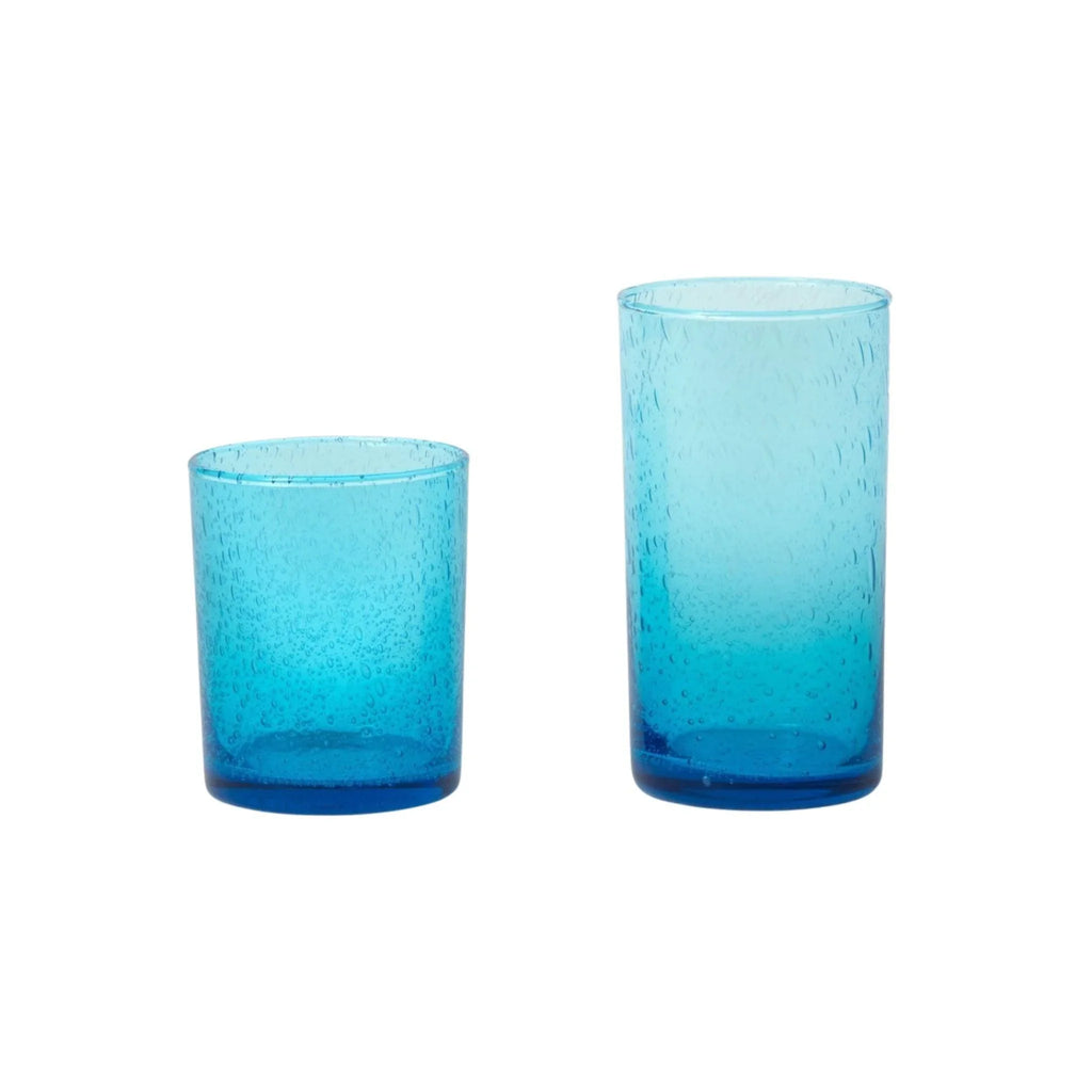 Hand Blown Bubble Glass Design Glasses in Sky Blue - Drinkware - The Well Appointed House