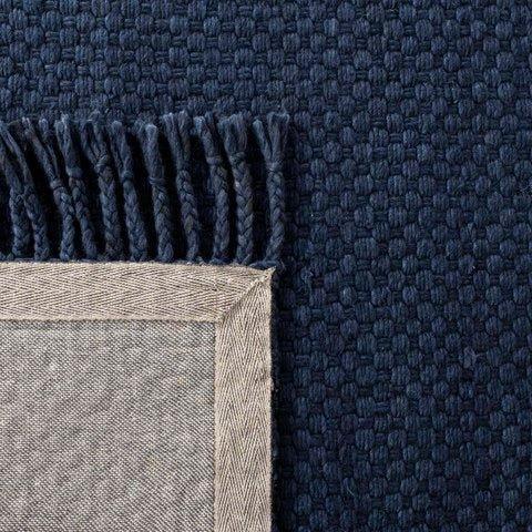 Hand Loomed Navy Blue Wool Area Rug - Rugs - The Well Appointed House