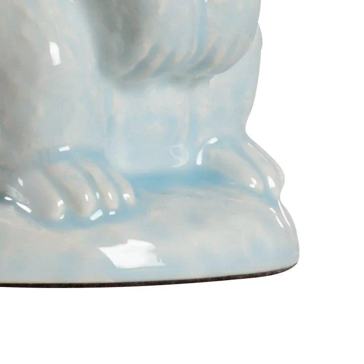 Hand Painted Ceramic Baby Bunny Lamp with Light Blue Glaze Finish - Little Loves Lighting - The Well Appointed House