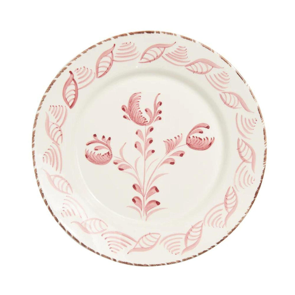 Hand Painted Pink & White Flowers and Shells Dinner Plates - Dinnerware - The Well Appointed House