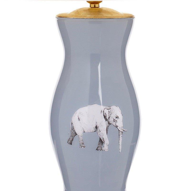 Handmade Glass Elephant Design Lamp in Lavender - Table Lamps - The Well Appointed House