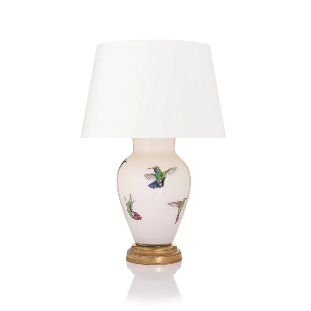 Handmade Glass Hummingbird Decoupage Lamp, Large - Table Lamps - The Well Appointed House