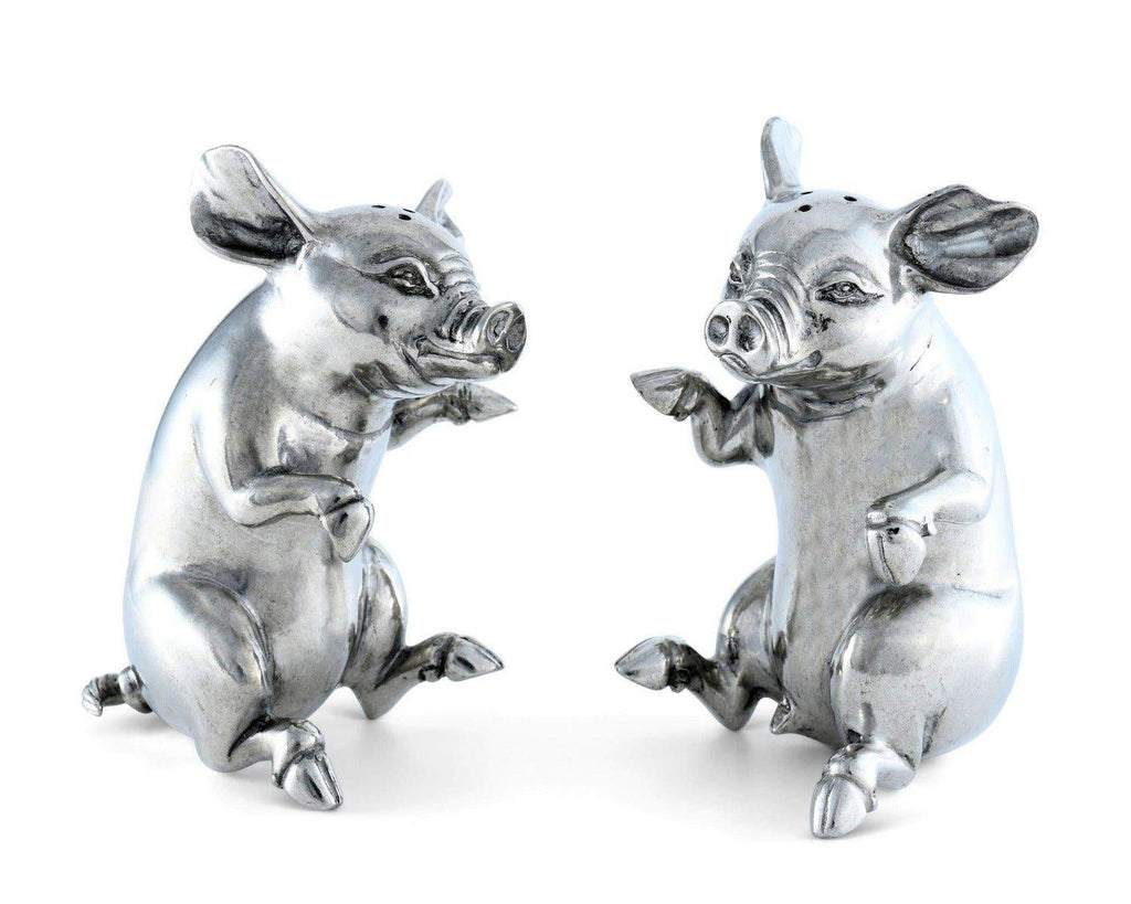 Happy Pigs Pewter Salt and Pepper Set - Serveware - The Well Appointed House