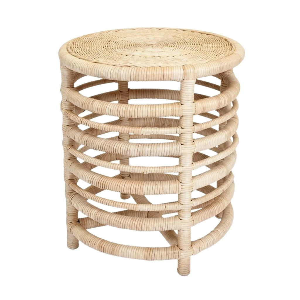 Harvested Rattan Wicker Nautical Inspired Round Side Table - Side & Accent Tables - The Well Appointed House