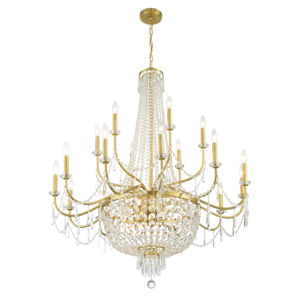 Haywood 22 Light Hand Cut Crystal Chandelier - The Well Appointed House