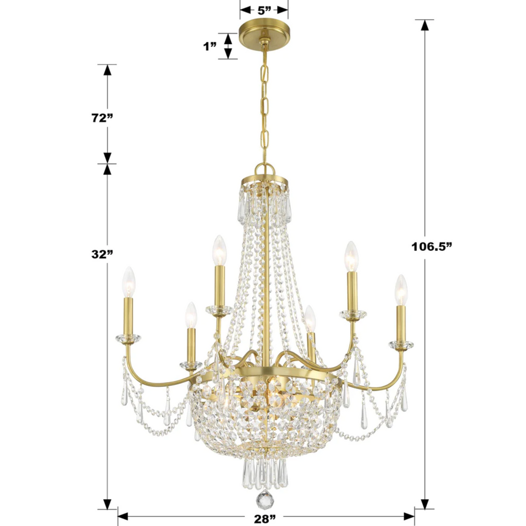 Haywood 9 Light Hand Cut Crystal Chandelier - The Well Appointed House