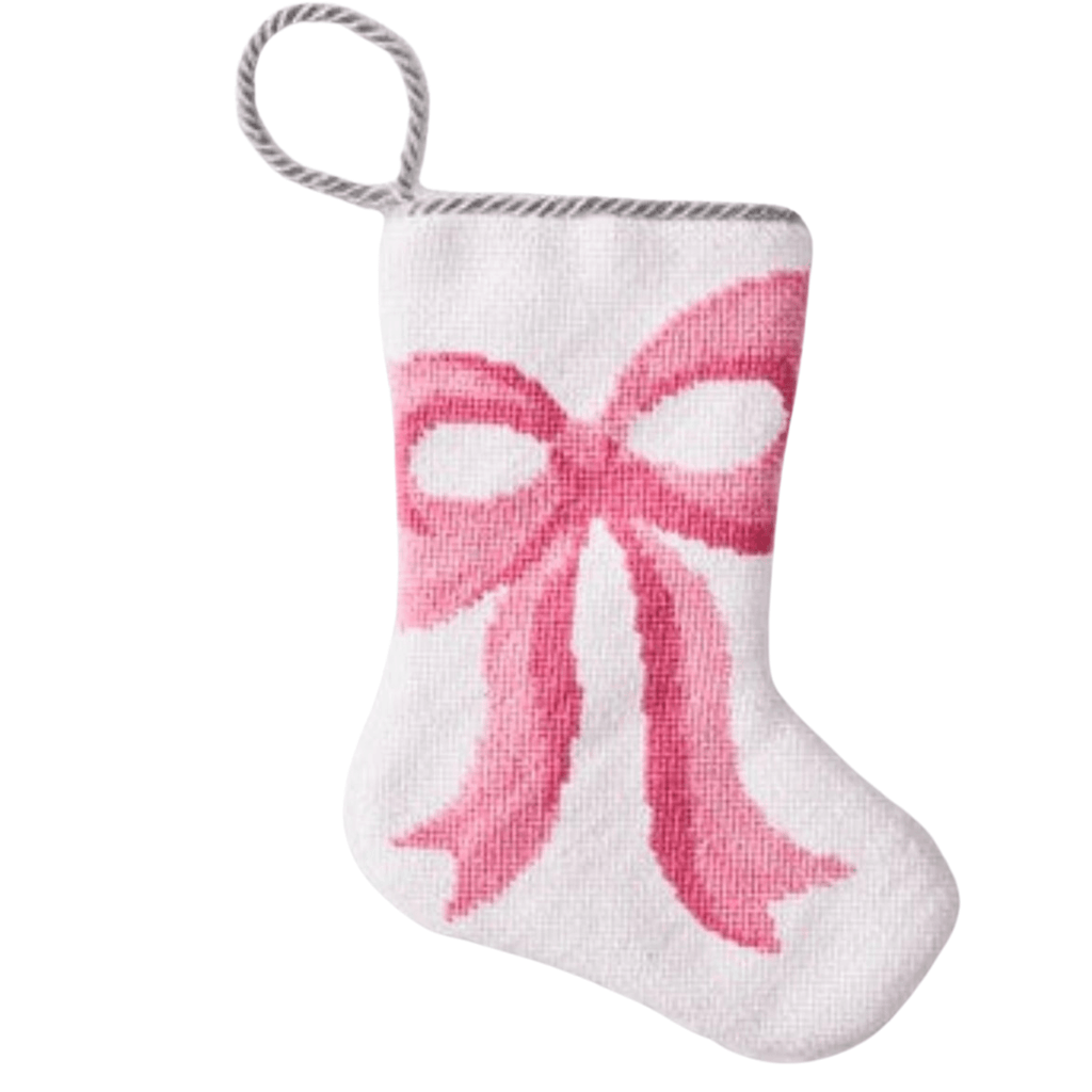 Hazen- A Pretty Pink Bow Stocking - Christmas Stockings - The Well Appointed House