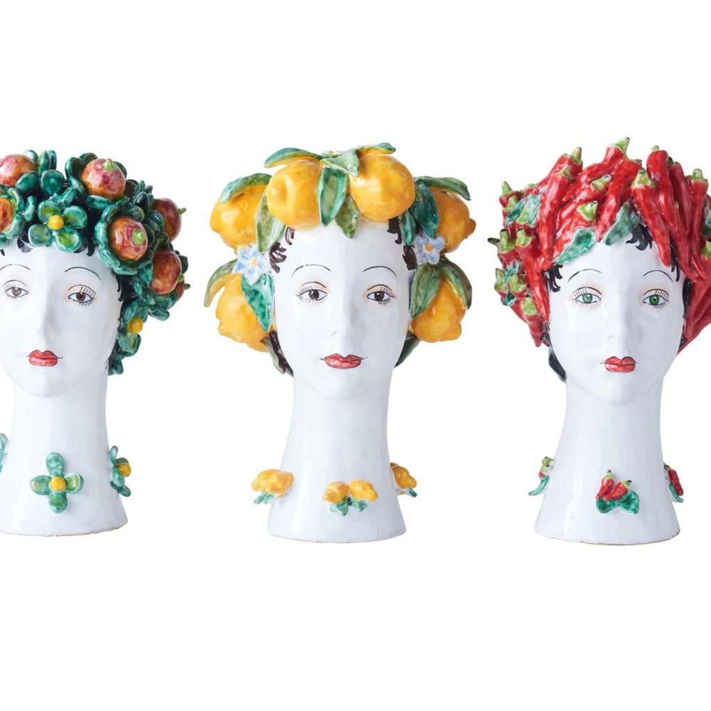 Head Vase With Lemon Crown - Vases & Jars - The Well Appointed House