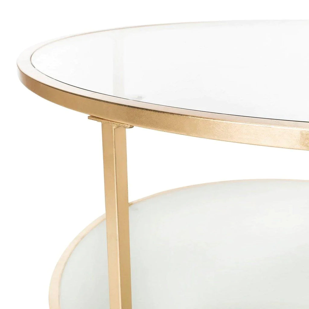 Henry Round Two Tier Gold Coffee Table - Coffee Tables - The Well Appointed House
