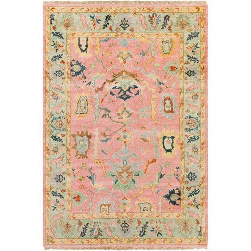 Hillcrest Dusty Pink & Seafoam Blue Wool & Viscose Rug, Available in a Variety of Sizes - Rugs - The Well Appointed House