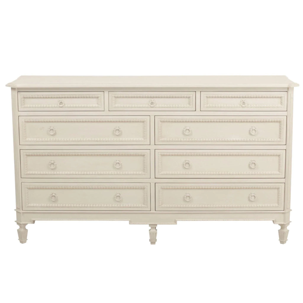 Horizontal French Inspired Chest with Hand Carved Drawers - Dressers & Armoires - The Well Appointed House