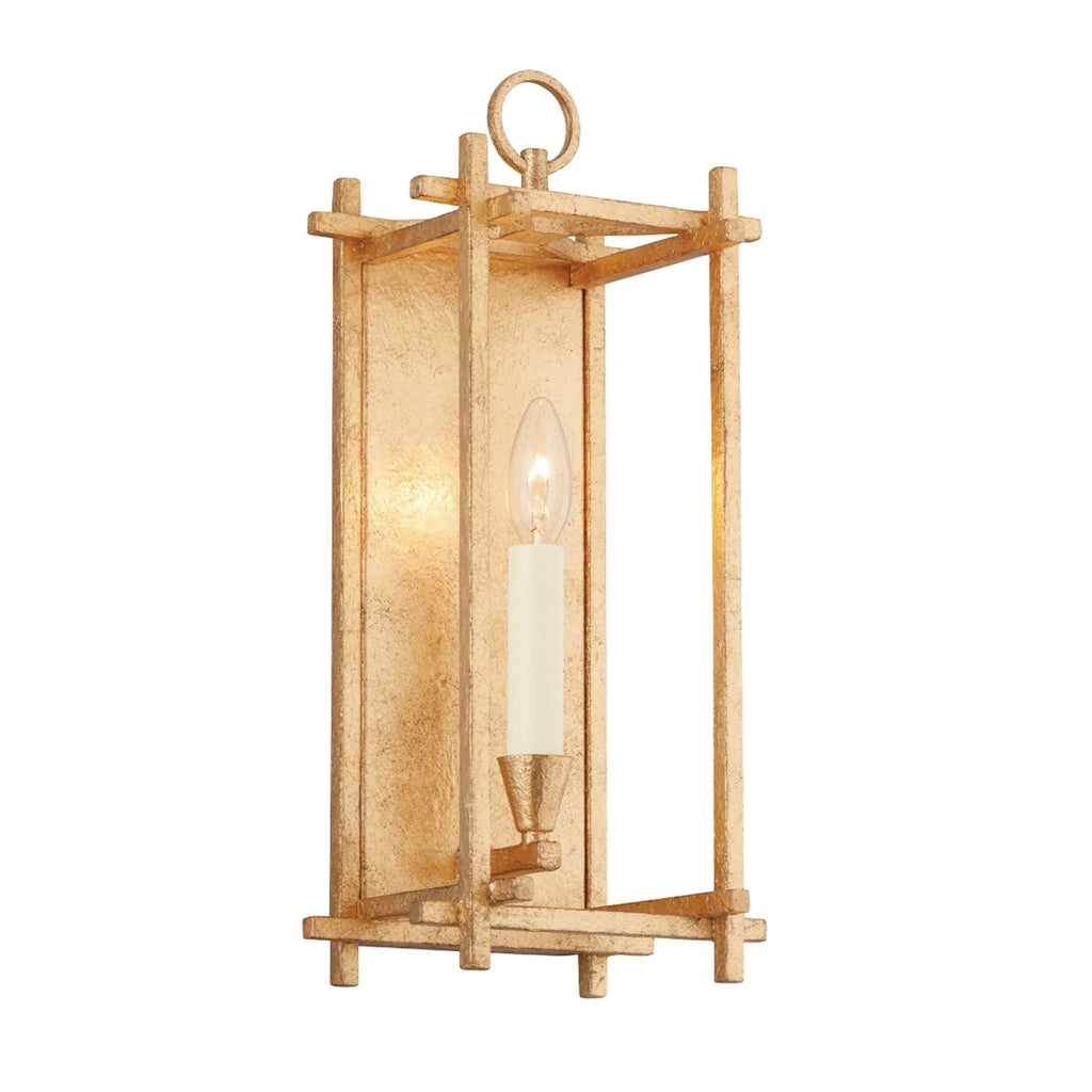 Huck Cage Style Wall Sconce in Vintage Gold Leaf - Sconces - The Well Appointed House