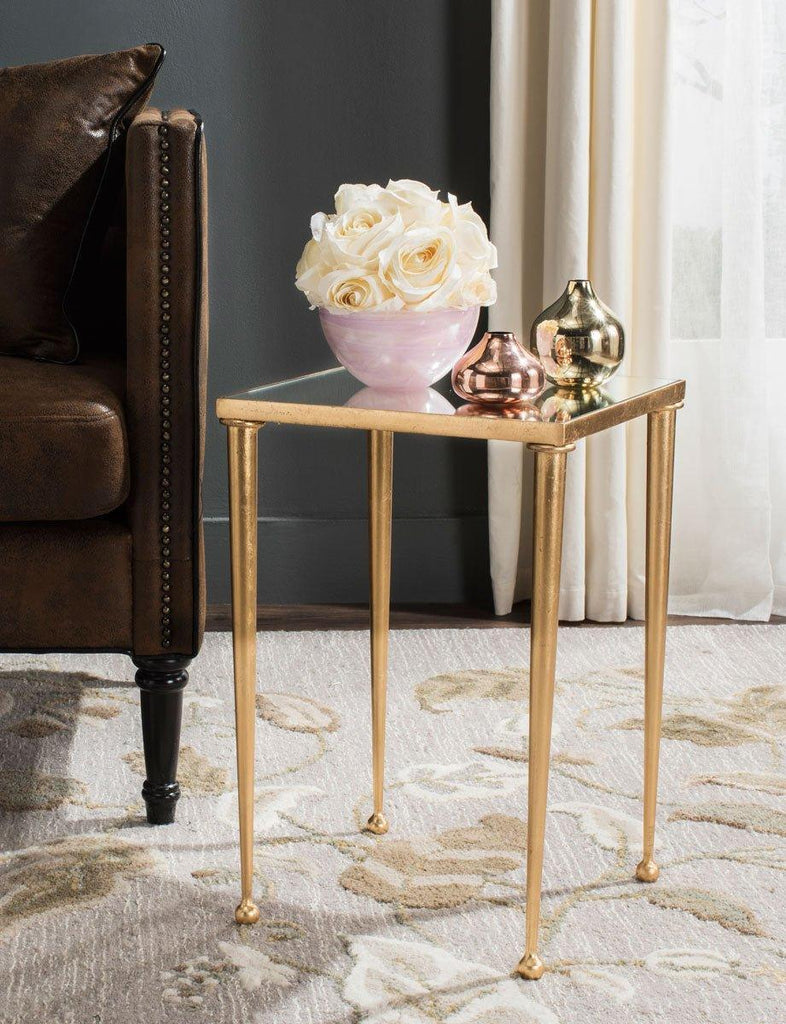 Hudson Antique Gold Leaf End Table with Mirror Top - Side & Accent Tables - The Well Appointed House