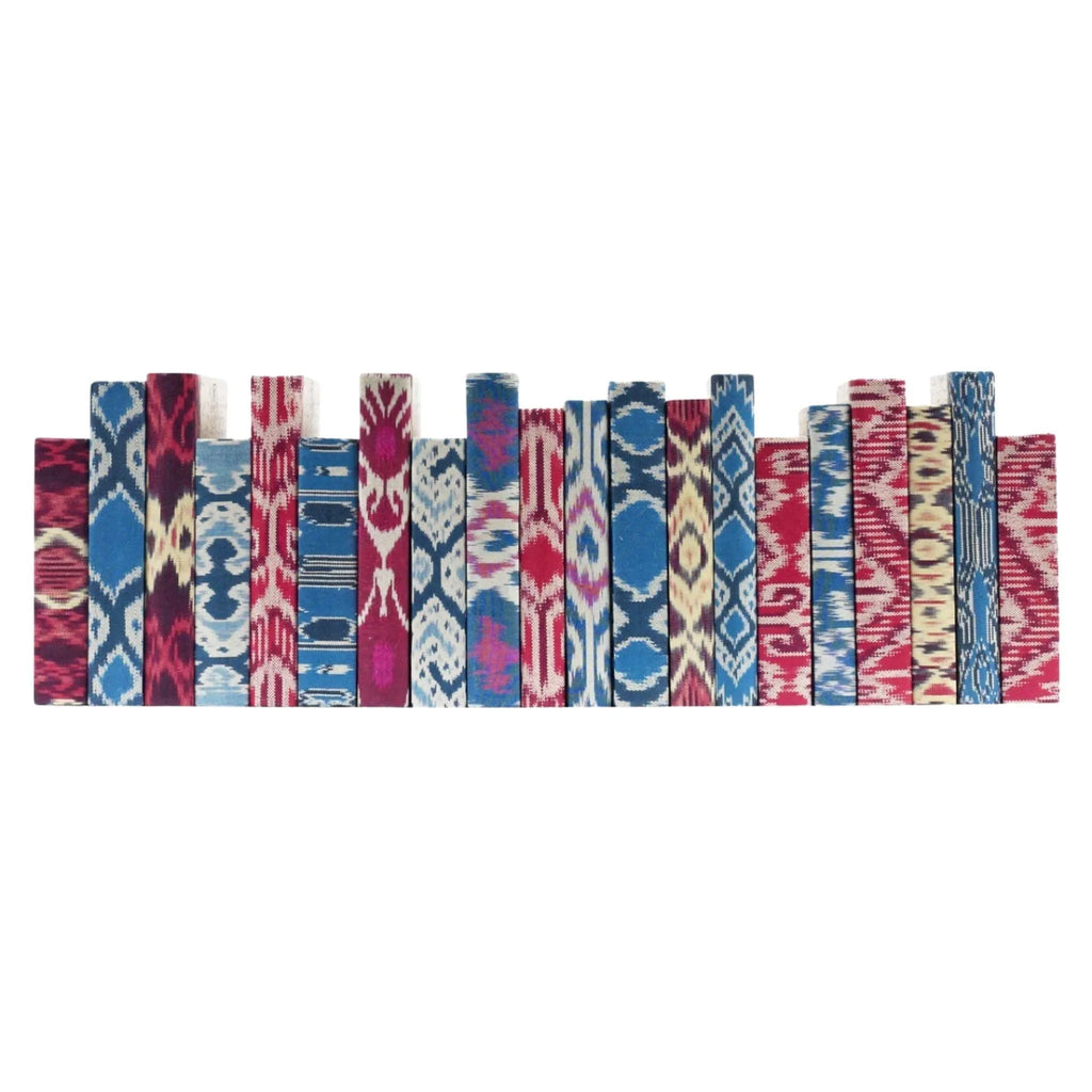 Ikat Series 20 Volume Decorative Book Set with Script Covers - Books - The Well Appointed House