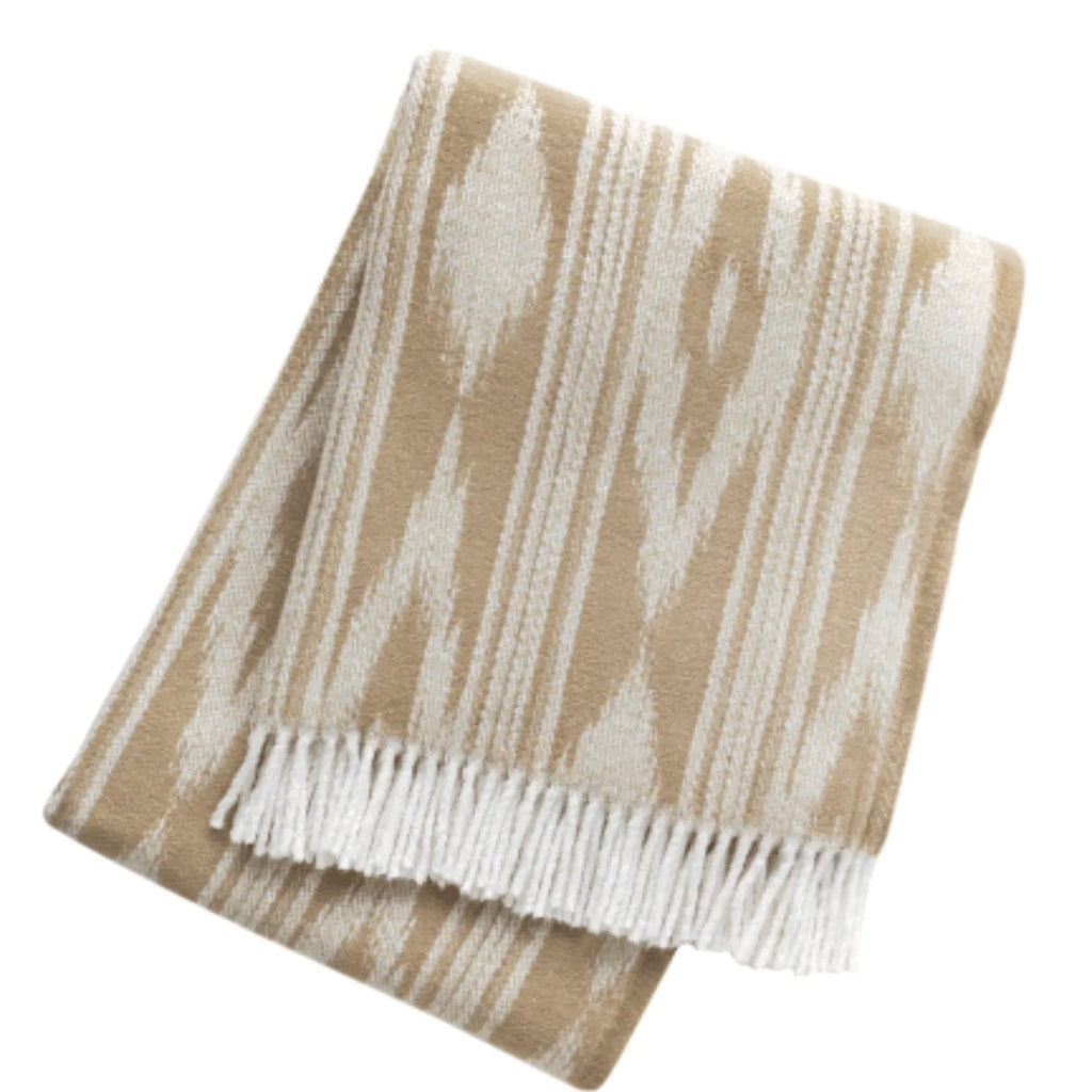 Ikat Throw with Stripes - 55" x 70" - Throw Blankets - The Well Appointed House