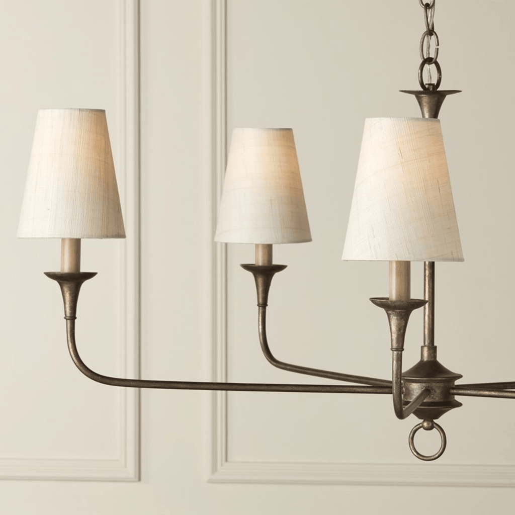 Ivory Fine Grasscloth Tapered Chandelier Shade - Lamp Shades - The Well Appointed House
