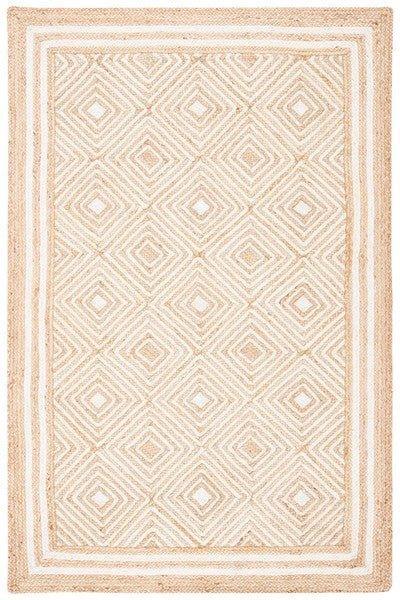 Jute Ivory & Natural Geometric Patterned Area Rug - Rugs - The Well Appointed House