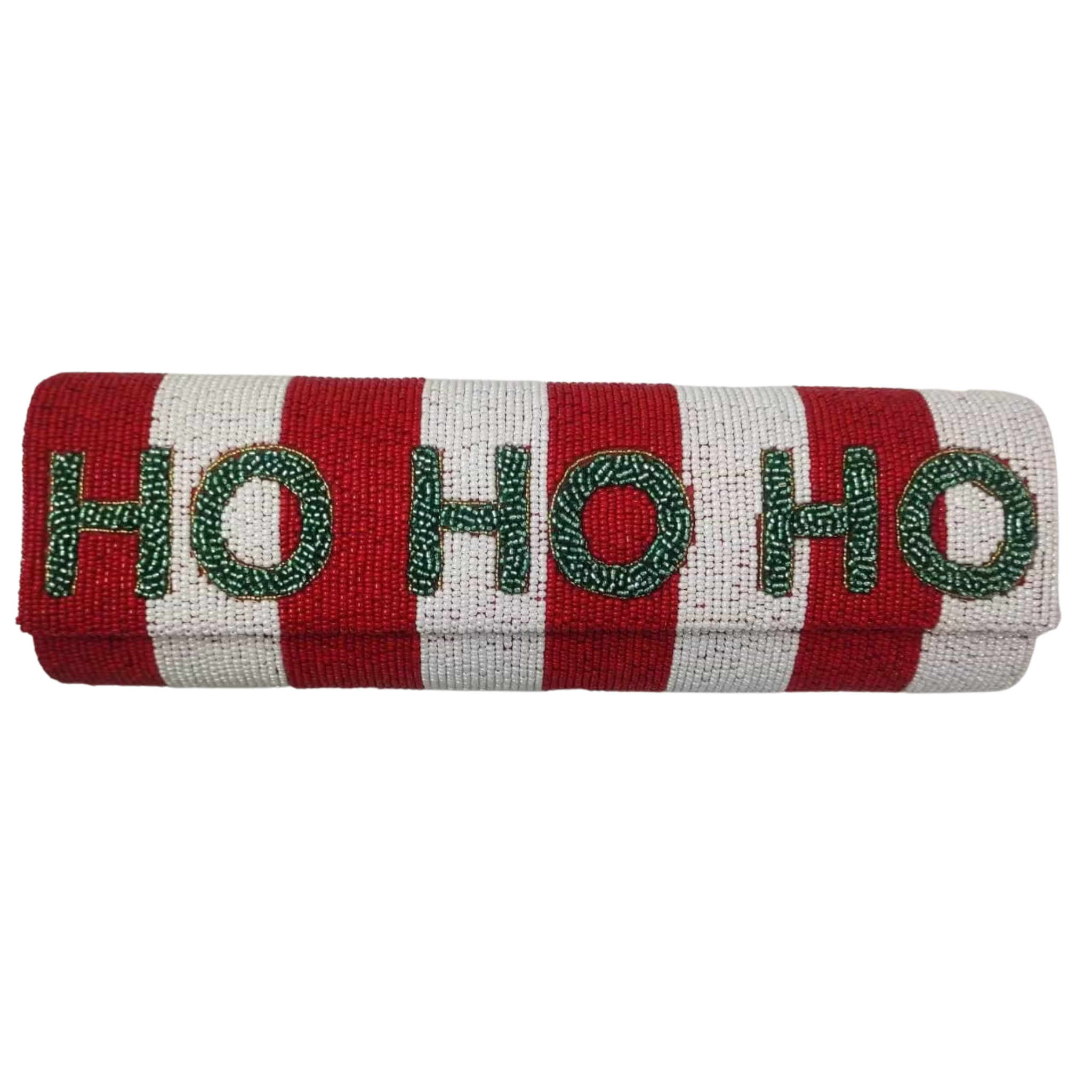 Fully Beaded Ho Ho Ho Themed Christmas Clutch