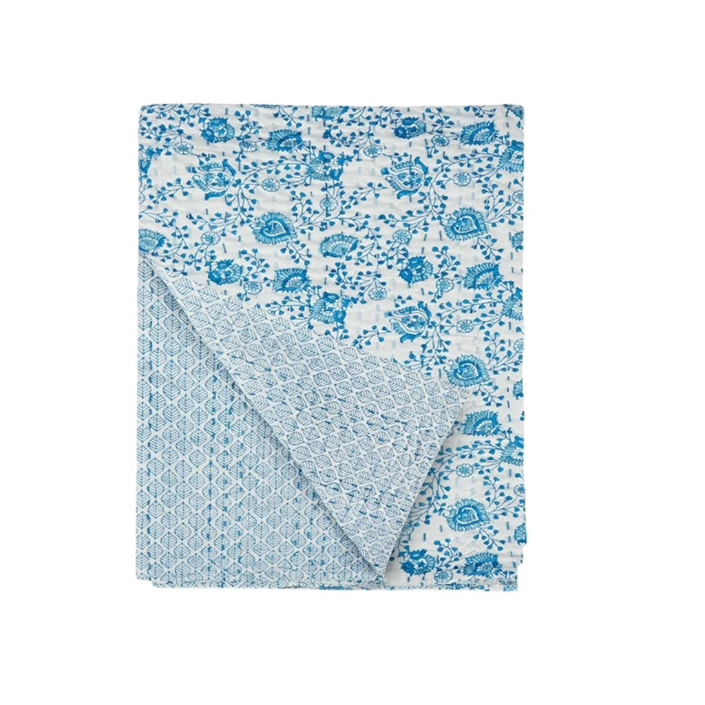 Kaemon Blue & White Throw Blanket - Throw Blankets - The Well Appointed House