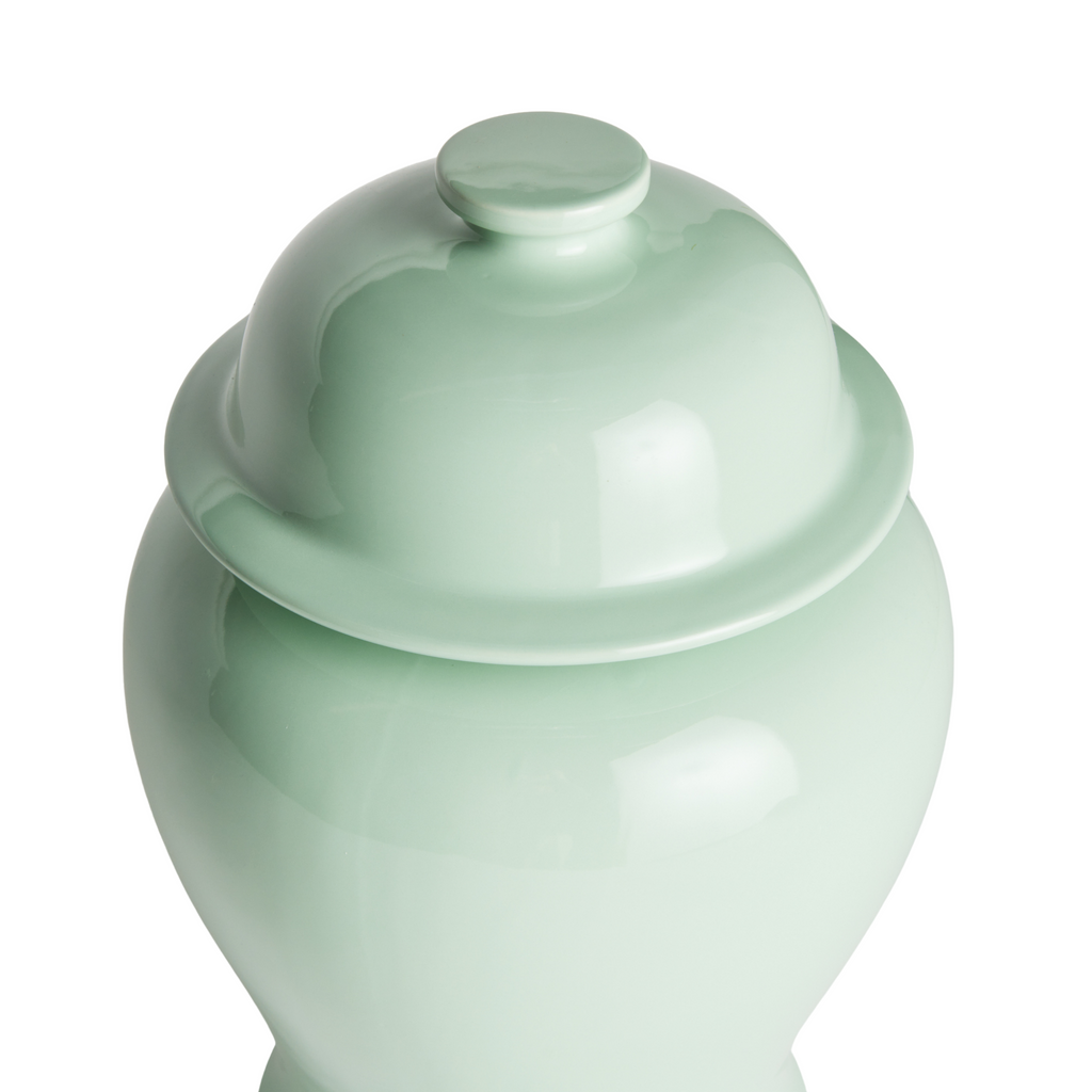 Small Sage Green Koa Wide Lidded Ginger Jar - The Well Appointed House