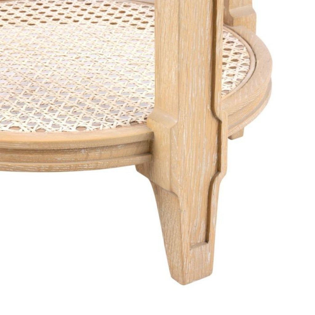 Lacquered Cerused Oak Round Pierre Side Table - Side & Accent Tables - The Well Appointed House