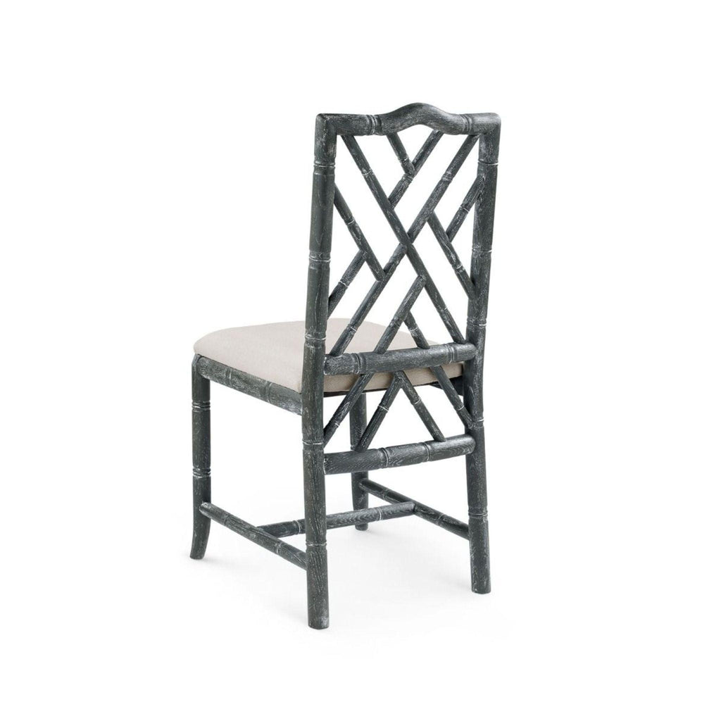 Lacquered Oak Bamboo Fretwork Hampton Side Chair - Dining Chairs - The Well Appointed House